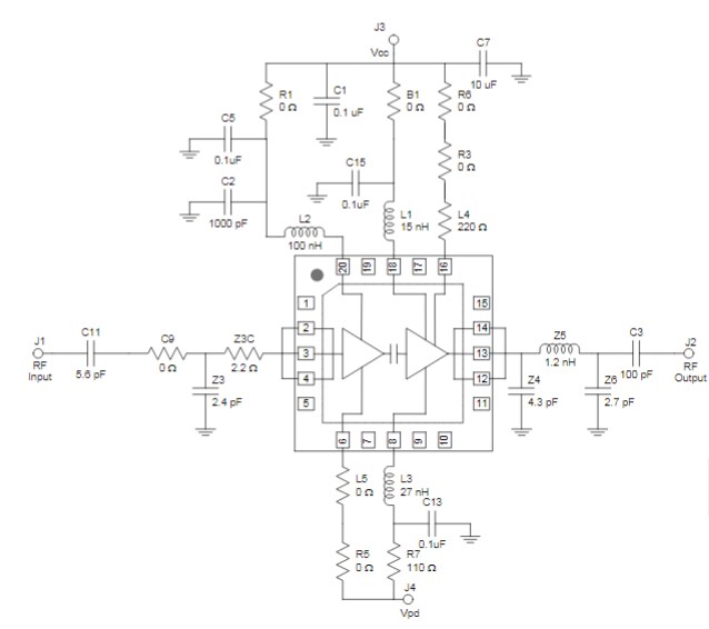 Schematic - Qorvo TQP9111-PCB2140  Evaluation Board